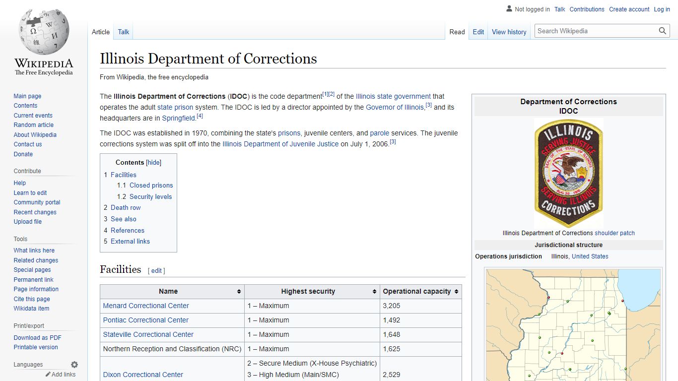 Illinois Department of Corrections - Wikipedia